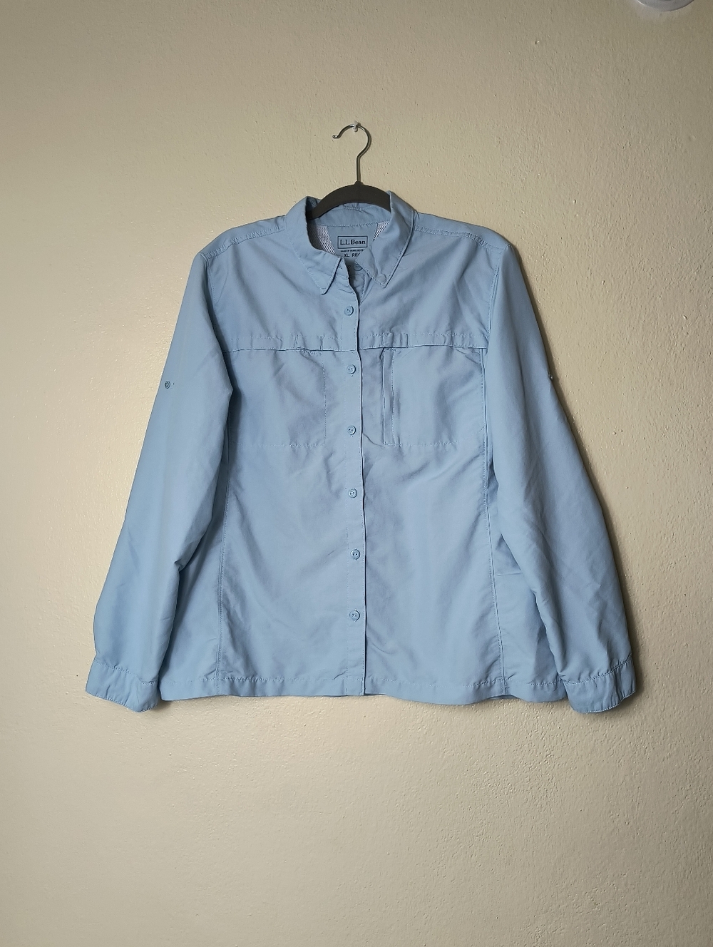 L.L. Bean Pale Blue Outdoor Button-Up Shirt